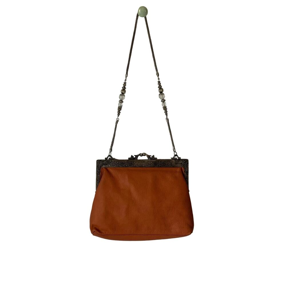 Vintage Le Chic Orange Leather Shoulder Bag